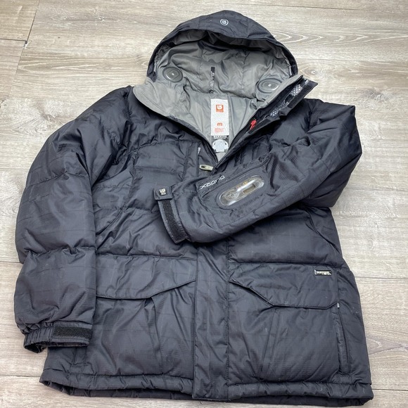 Burton Audex Motorola Down Jacket Men's Medium Hooded Snowboard Ski Black